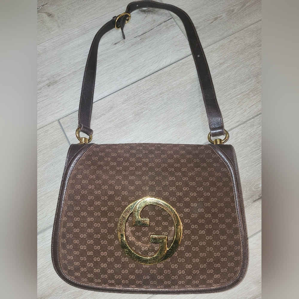 🌀Vintage Gucci Suede/Leather Shoulder Bag